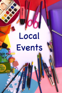 Craft supplies and the words "Local Events"