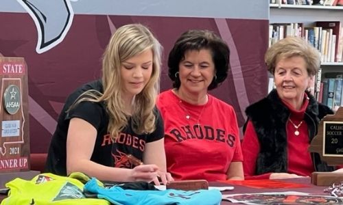 Donoho keeper Maggie Wakefield signs to play soccer at Rhodes College, then picks up an assist after coming out of the goal in the season opener