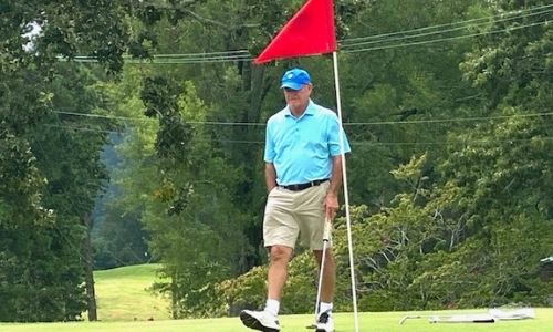 Cover photo: Chip Howell walks up to mark a short putt on 18 during his 64 in the 2020 Calhoun County Championship at Anniston Municipal.