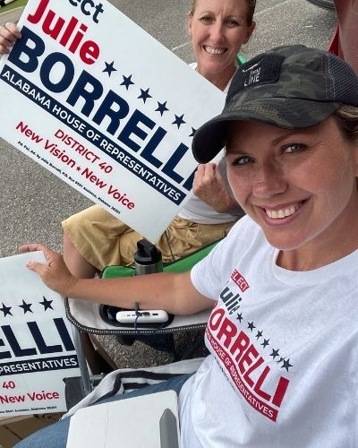 Julie Borrelli on the campaign road