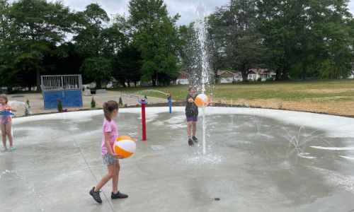 Kids Playing on the Splash Pad