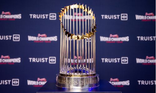 Atlanta Braves Trophy Stopping at Oxford’s Choccolocco Park