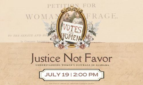 Justice Not Favor Understanding Women's Suffrage in Alabama