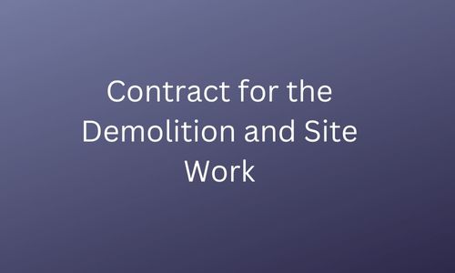 Contract for the Demolition and Site Work