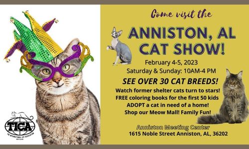 Come visit the FUN Anniston Cat Show & Adoption Event!