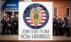 Piedmont Police Department now hiring
