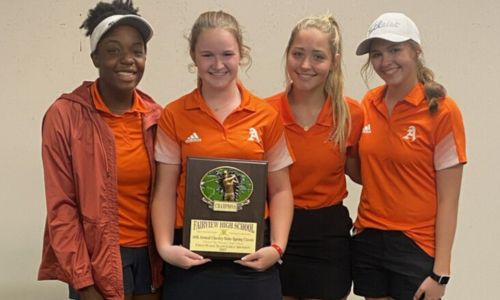 Alexandria’s girls won the Chesley Oaks Spring Classic on Thursday and begin play in the Calhoun County tournament today at Pine Hill Country Club. (Submitted photo)