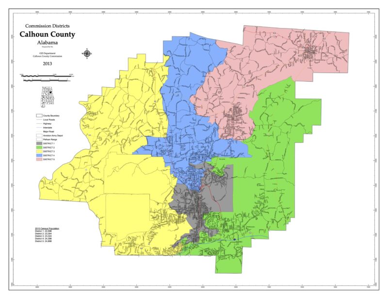 Current Map of Calhoun County District Lines
