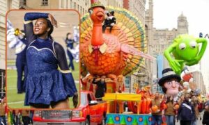 Jacksonville High School Student dancing in Macy's Thanksgiving Day Parade