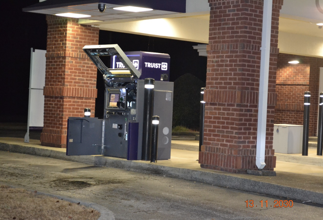 On November 13, 2023 the ATM at Truist Bank in Alexandria was broken into. (2311-0160)