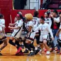 Anniston’s girls dance after beating Handley on Friday to clinch the right to play host to the Class 4A, Area 8 tournament. (Photo by Joe Medley)