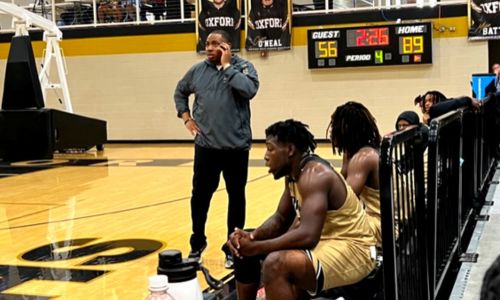B.B. Comer coach Marcus Herbert leads the Tigers during the 2022 Larry & Connie Davidson Classic at Oxford. (File photo)
