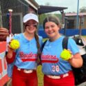 Alexa Cranmer (left) and Gracee Ward homered in Pleasant Valley’s 11-1 victory over Ranburne on Monday at Pleasant Valley. (Submitted photo)