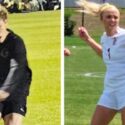 Oxford’s Tristen Koontz (left) is the 2024 East Alabama Sports Today All-Calhoun County boys’ soccer player of the year, and Donoho’s Erin Turley takes top honors among girls. Koontz finished 2024 with a team-high 20 goals to go with 15 assists. Turley scored 31 goals and 30 assists, running her career totals to 147 goals and a state-record 115 assists. Oxford’s Haili Vinson is coach of the year for boys, guiding Oxford to its first county title since 2021, and Tim Melton is coach of the year for girls after guiding Donoho to a county title and state runner-up finish. (Photos by Joe Medley)