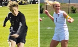 Oxford’s Tristen Koontz (left) is the 2024 East Alabama Sports Today All-Calhoun County boys’ soccer player of the year, and Donoho’s Erin Turley takes top honors among girls. Koontz finished 2024 with a team-high 20 goals to go with 15 assists. Turley scored 31 goals and 30 assists, running her career totals to 147 goals and a state-record 115 assists. Oxford’s Haili Vinson is coach of the year for boys, guiding Oxford to its first county title since 2021, and Tim Melton is coach of the year for girls after guiding Donoho to a county title and state runner-up finish. (Photos by Joe Medley)