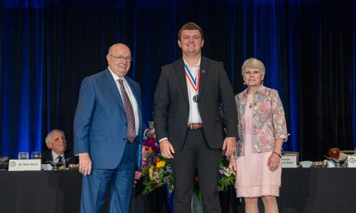 Harry Glenn: Harry Glenn, middle, is pictured with Alabama Community College System Chancellor Jimmy Baker and Gadsden State Community College President Kathy Murphy at the recent recognition luncheon for members of the All-Alabama Academic Team.