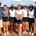 Alexandria’s girls, shown here after finished second in their Class 4A-5A North sub-state tournament last week, lead the state tournament after one round. (Submitted photo)