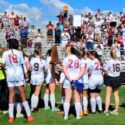 Donoho’s girls thank their fans after Friday’s Class 1A-3A state final at Huntsville’s John Hunt Park. (Photo by Joe Medley)