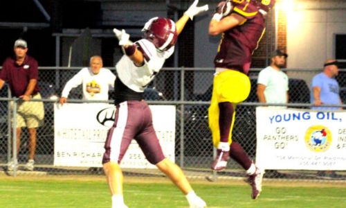 Spring Garden’s John Welsh catches a touchdown pass against Sand Rock on Thursday. (Photo by Shannon Fagan/WEIS Sports Director).