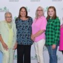 Five talented artisans won first-place honors during Women’s Leadership Division contests at the Alabama Farmers Federation Farm & Land Conference Aug. 3 in Montgomery. From left are Federation Women’s Leadership Division Director Kim Earwood; Pat Norred of Randolph County, hand-stitched; Tamara Rashleigh of St. Clair County, machine-stitched; Terri Brown of Wilcox County, table runner; Hannah Grace Aldridge of Fayette County, table runner, youth division; and Pat Sexton of Crenshaw County, wreath.