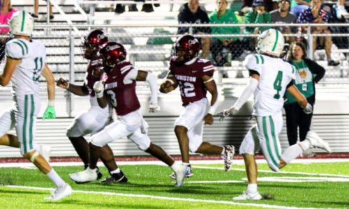 Anniston’s Brock Grant breaks a touchdown run against Ashville on Friday at Anniston. (Photo by Greg Warren/For East Alabama Sports Today)