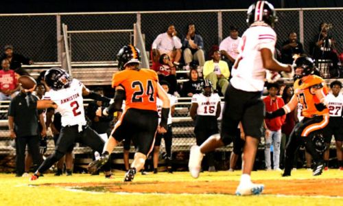 Anniston quarterback Damon Pope gets ready to launch a pass against Alexandria on Friday at Alexandria. Anniston won, 40-16. (Photo by Kimberly Ritchie/For East Alabama Sports Today)