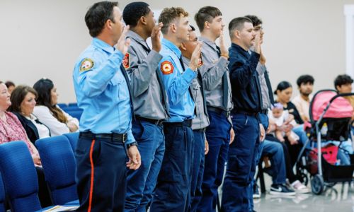 SEVEN NEW FIREFIGHTERS PINNED AT BRIDGE PROGRAM CEREMONY