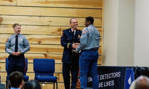 SEVEN NEW FIREFIGHTERS PINNED AT BRIDGE PROGRAM CEREMONY