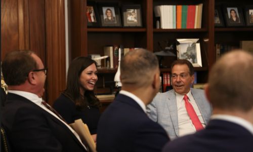 U.S. Senators Katie Britt, Ted Cruz Meet with Coach Nick Saban, AD Greg Byrne, SWAC Commissioner