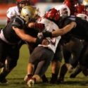 Coosa Christian defenders close in on Fyffe’s Brycen Green during their game Friday at Coosa Christain. (Submitted photo)