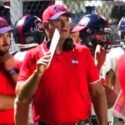 Central-Clay County coach Danny Horn at work during the Vols’ 29-7 victory at Elmore County on Friday. (David Holtsford/AHSAA)