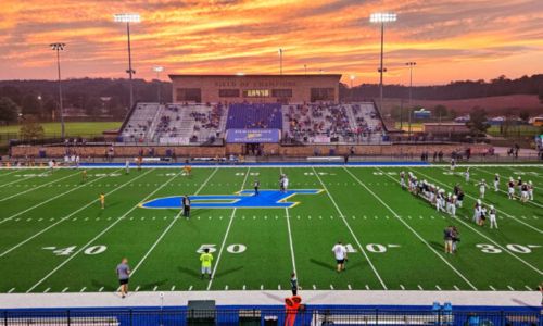 A look at the Field of Champions at sunset as Piedmont and Locust Fork ready for their key Class 3A, Region 6 game on Friday. (Photo by Joe Medley)