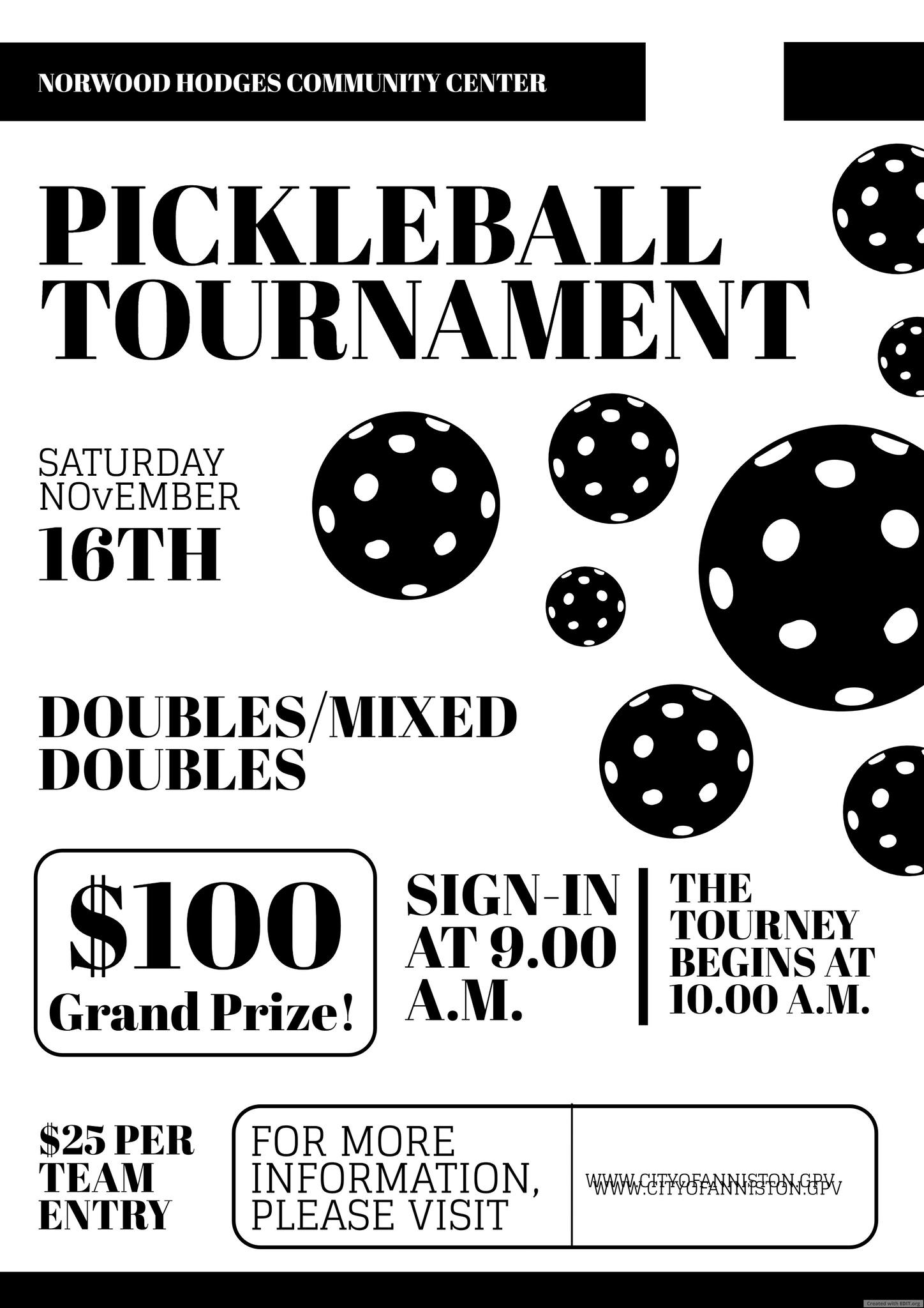 Norwood Hodges Community Center Pickleball Tournment