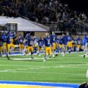 Piedmont players rush the field after clinching their Class 3A quarterfinal victory over Fyffe on Friday. (Photo by Ken Grissom/For East Alabama Sports Today)