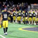 Oxford’s Keenan Britt celebrates after the Yellow Jackets’ 34-14 victory over Hartselle on Friday. (Photo by Greg Warren/For East Alabama Sports Today)