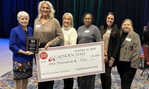 Gadsden State Employees attend the PALS Governor’s Awards Ceremony. From L to R: Dr. Kathy Murphy, president of Gadsden State, Lynn Patterson, Stacie Tucker, Theresa Miller, Randi Wright, Pam Johnson.