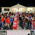 Pleasant Valley’s football players file down the home grandstand just before kickoff for their first home playoff game in 40 years on Friday. (Photo by Joe Medley)