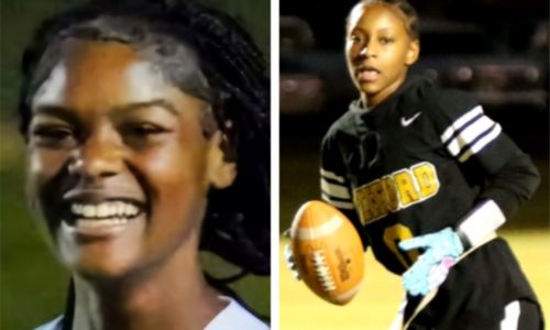 Anniston’s Kamryn Harris (left) is the 2024 All-Calhoun County defensive player of the year for flag football, and Oxford’s Savannah Carter is the offensive player of the year, as selected by county coaches. (Submitted photos)