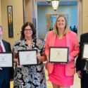 Gadsden State Chancellor’s Award recipients from L to R: Andy Robertson, Patricia Wilborn, Hollie Bonds, Wes Wood