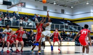 Oxford’s Jayden Lewis shoots against Hewitt-Trussville on Tuesday at Oxford. (Photo by Brad Campbel/For East Alabama Sports Today).