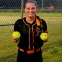 Alexandria’s Brenlee Sparks celebrates after hitting two home runs against Wellborn during Tuesday’s action in the Calhoun County softball tournament at Calhoun County Sports Complex. (Photo by Joe Medley/East Alabama Sports Today)