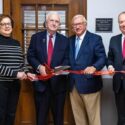 From left to right: Mary Monk, Samuel Monk, Board of Trustees Chairman Randy Jones, and Jax State President Dr. Don C. Killingsworth, Jr. - Photo Courtesy of JSU
