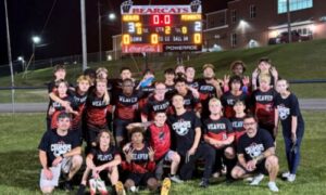 Weaver boys celebrate after beating J.B. Pennington on Tuesday and advancing to the Elite Eight for the first time. (Submitted photo)