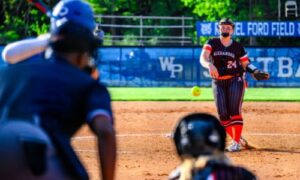 Alexandria’s Pressley Slaton pitches against White Plains on Monday at White Plains. (Photo by Brad Campbell/sport-shutter.com)