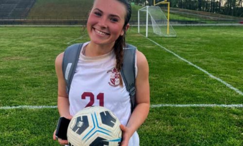 Donoho’s Anna Kate Wallace scored four goals against Weaver on Thursday to reach 101 for her high school career. (Submitted photo)