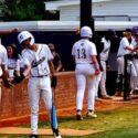 Hope Christian’s Easten Strickland celebrates with Kainen Bozeman after Eli Bozeman’s two-run double in the first inning of the Saints’ AISA quarterfinal series with South Choctaw on Tuesday at Oxford’s Big Jack Stovall Sports Complex. Hope plays Patrician in the AISA semifinals Monday at Montgomery. (Photo by Joe Medley/East Alabama Sports Today)