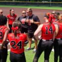 Andy Fulmer talks to Weaver’s softball team after the Bearcats finished play in the East Regional tournament Tuesday in Albertville. (Photo by Joe Medley/East Alabama Sports Today)