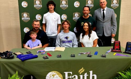 Faith Christian’s Jayden Smith signed Wednesday to compete for Montevallo. (Submitted photo)