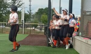 Alexandria”s dugout reacts during an East Regional game at Sand Mountain Park in 2023. Softball regionals start Monday. (Photo by Joe Medley/East Alabama Sports Today)