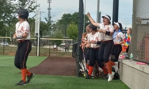 Alexandria”s dugout reacts during an East Regional game at Sand Mountain Park in 2023. Softball regionals start Monday. (Photo by Joe Medley/East Alabama Sports Today)